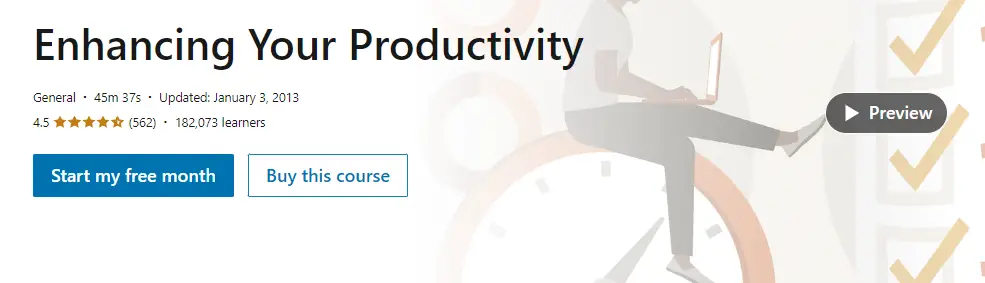 Online Courses for Productivity : Credits: LinkedIn Learning