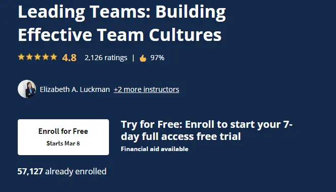 Online Courses for Team Building : Credits: Coursera