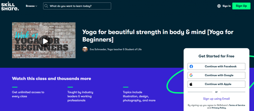 Online Courses for Yoga BeginnersCredits: Skillshare