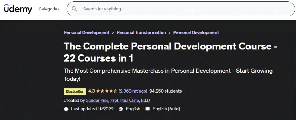 Online Courses for Personal Development :Credits: Udemy