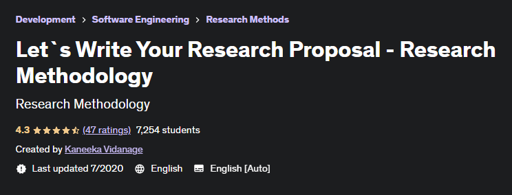 Online Courses for Research Proposal Development : Credits: Udemy