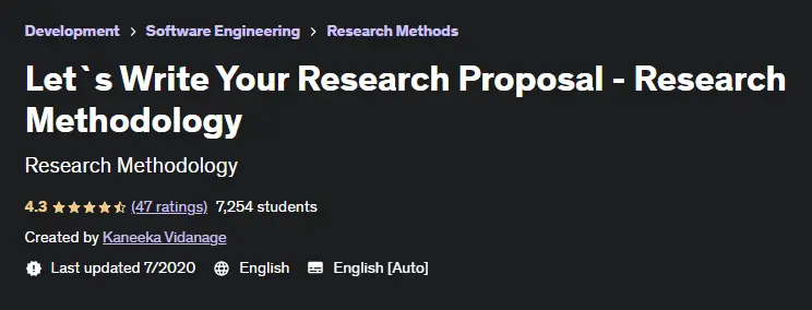 Online Courses for Research Proposal Development : Credits: Udemy