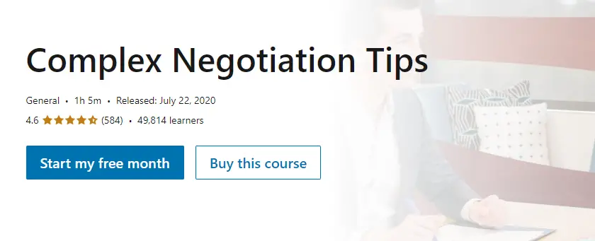 Online Courses for Negotiation : Credits: LinkedIn Learning