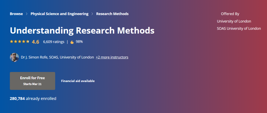 Online Courses for Research Methods : Credits: Coursera