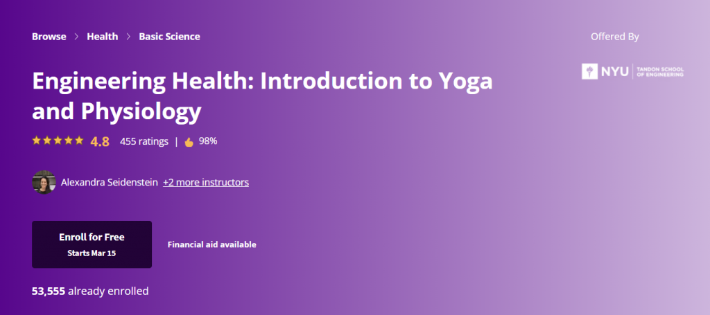 Online Courses for Yoga Beginners : Credits: Coursera
