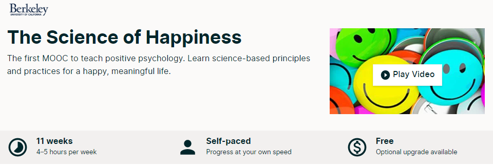 Online Courses for Happiness :Credits: edX