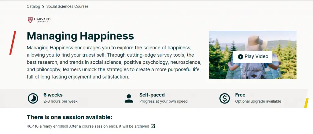 Online Courses for Happiness :Credits: edX