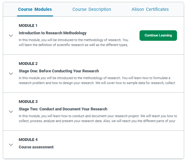 Online Courses for Research Proposal Development : Credits: Alison