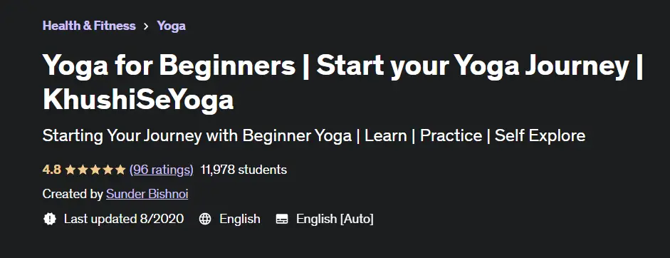 Online Courses for Yoga Beginners : Credits: Udemy