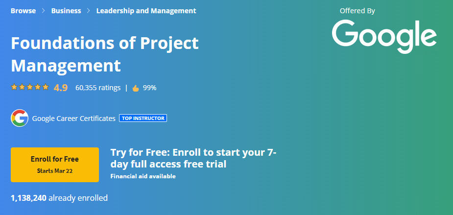 Online Courses for Research Project Management : Credits: Coursera