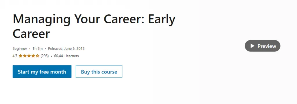 Online Courses for Career Management : Credits: LinkedIn Learning