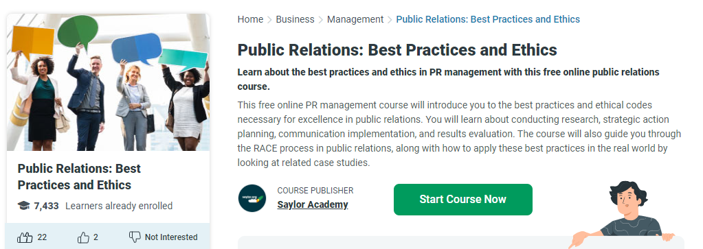 Online Courses for Public Relations :Credits: Alison