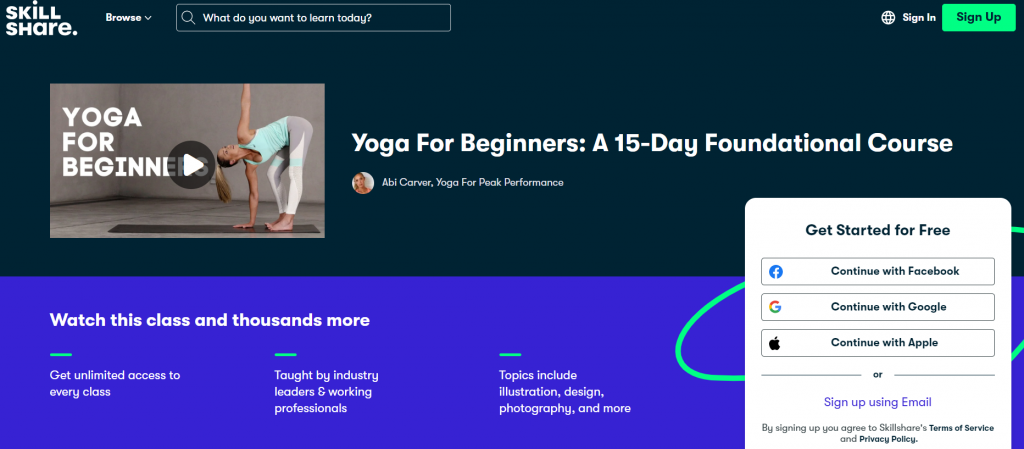 Online Courses for Yoga Beginners : Credits: Skillshare