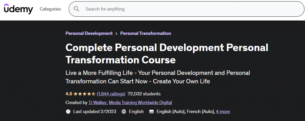 Online Courses for Personal Development :Credits: Udemy