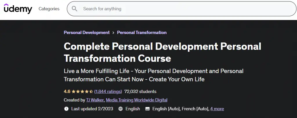 Online Courses for Personal Development :Credits: Udemy