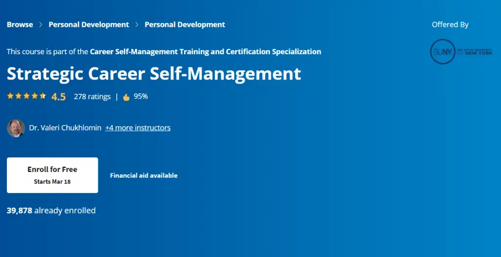 Online Courses for Career Management : Credits: Coursera