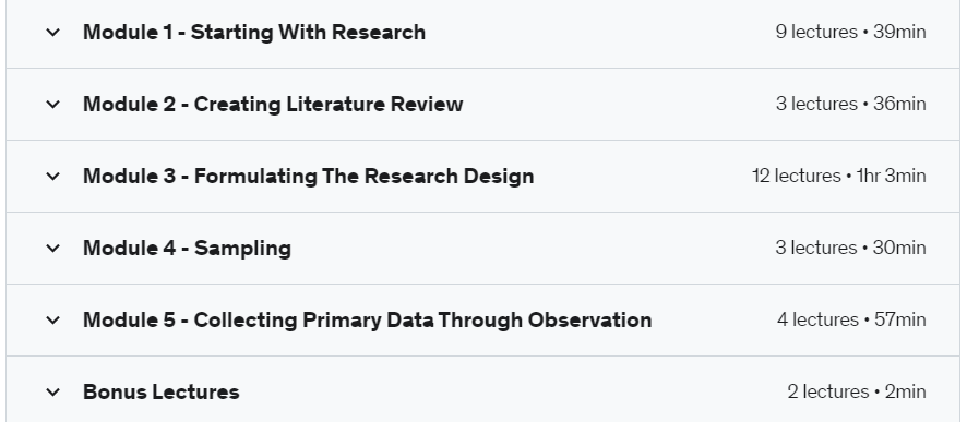 Online Courses for Research Methods : Credits: Udemy