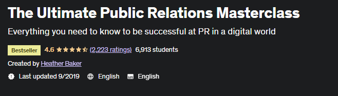 Online Courses for Public Relations :Credits: Udemy