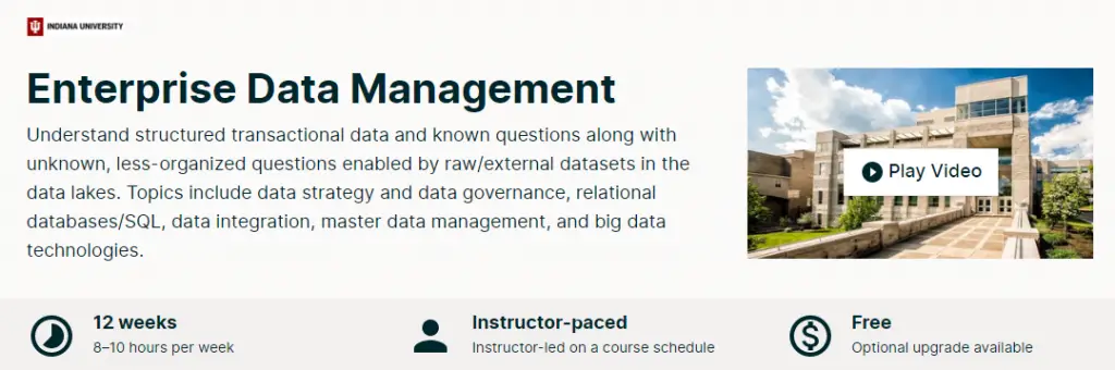 Online Courses for Research Data Management : Credits: edX