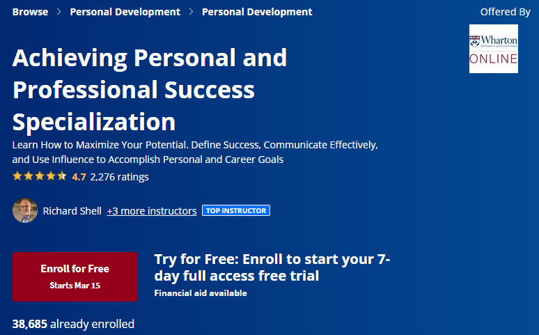 Online Courses for Personal Development :Credits: Coursera