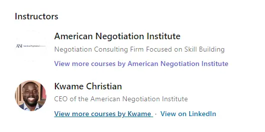 Online Courses for Negotiation 