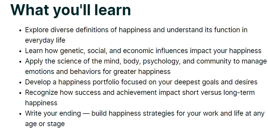 Online Courses for Happiness :Credits: edX