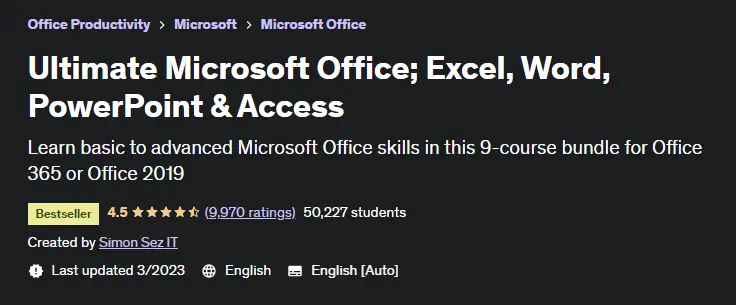 Best Microsoft Office Courses : Credits: Udemy