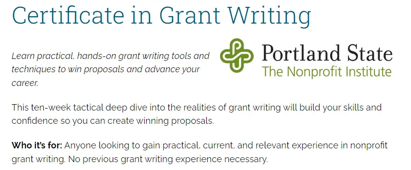 Grant Writing Courses : Credits: WVDO