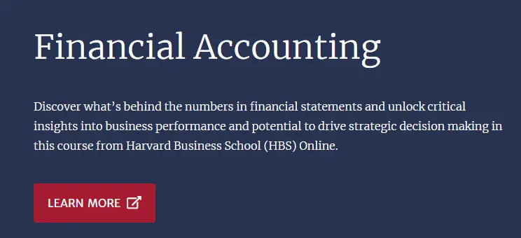 Online Accounting Courses : Credits: Harvard University