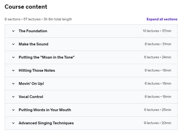 Singing Courses : Credits: Udemy