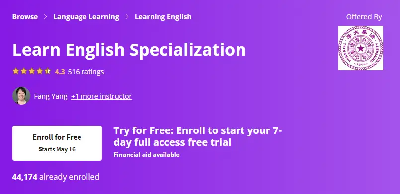 Best Online English Courses : Credits: Coursera