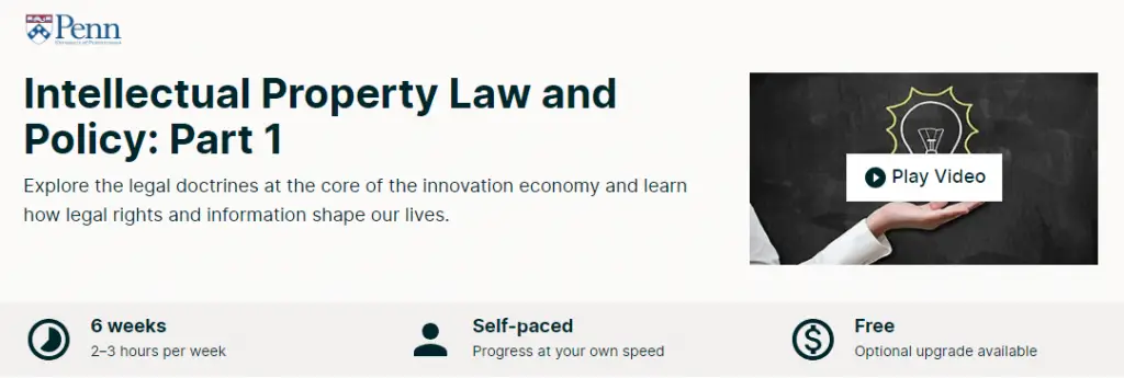 Online Courses for Intellectual Property : Credits: edX