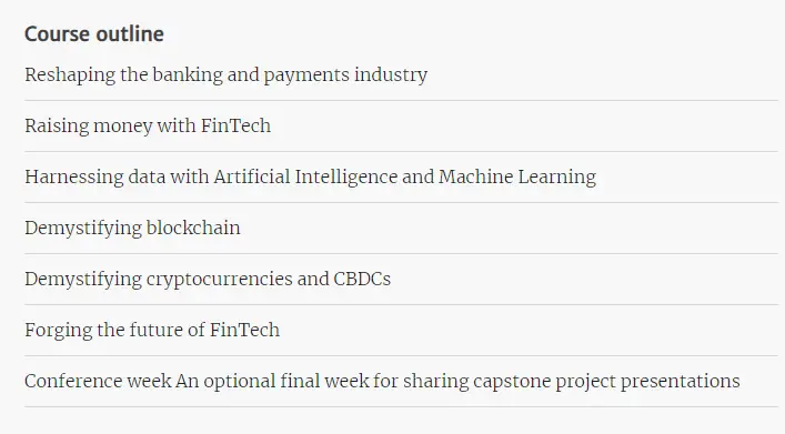 Online Courses for Fintech : Credits: Harvard University