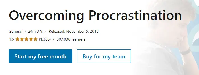 Online Courses for Procrasination : Credits: LinkedIn Learning