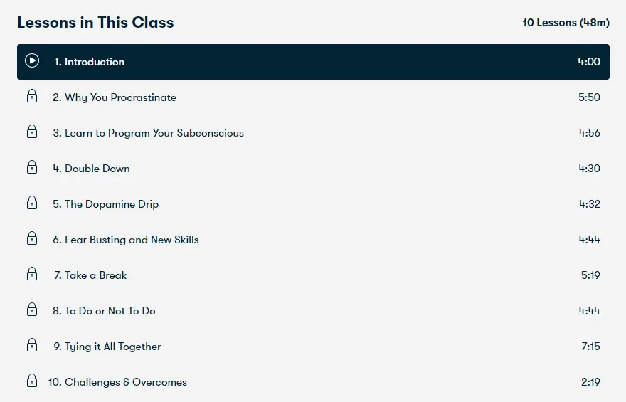 Online Courses for Procrasination : Credits: Skillshare