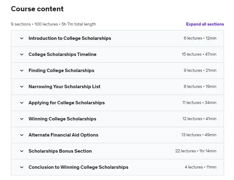 Online Courses for Scholarships & Grants : Credits: Udemy