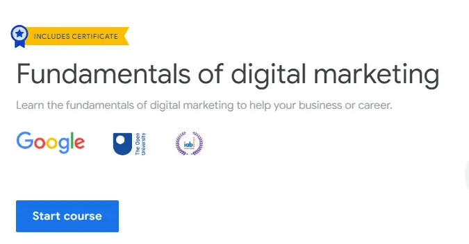 Online Courses for Digital Marketing : Credits: Google Digital Garage