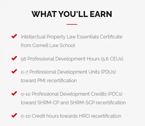 Online Courses for Intellectual Property : Credits: eCornell