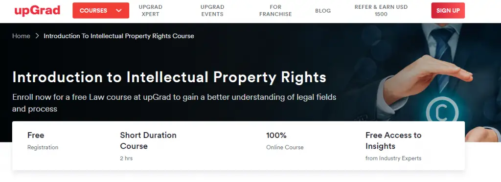 Online Courses for Intellectual Property : Credits: upGrad