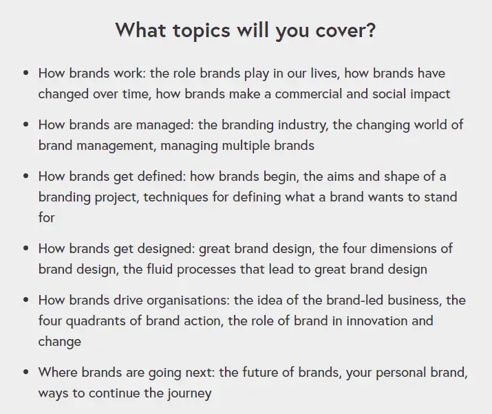 Online Courses for Branding : Credits: FutureLearn