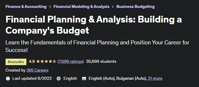 Online Courses for Planning & Budgeting :Credits: Udemy