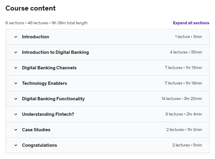 Online Courses for Fintech : Credits: Udemy