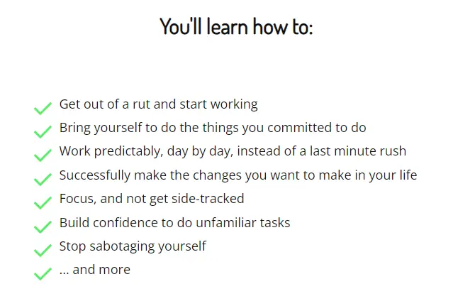 Online Courses for Procrasination : Credits: DeProcrastination