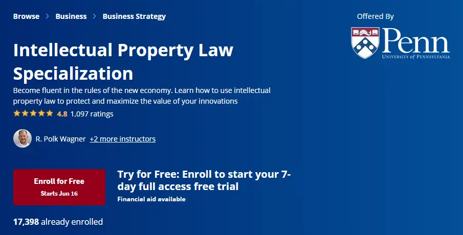 Online Courses for Intellectual Property : Credits: Coursera