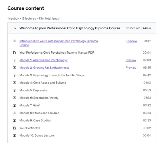 Online Courses for Child Psychology : Credits: Udemy