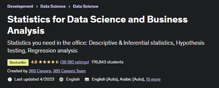 Online Courses for Statistics : Credits: Udemy