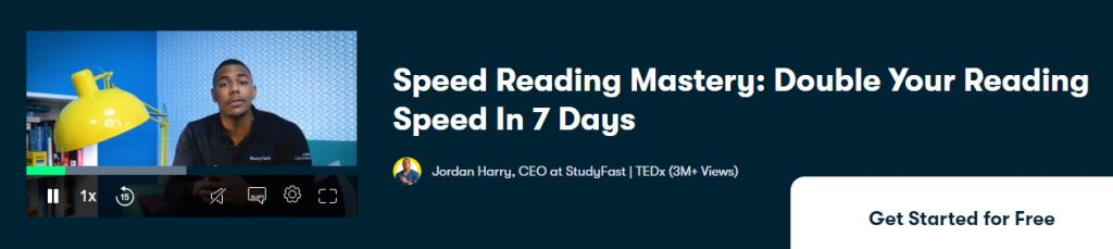 Online Courses for Speed Reading : Credits: Skillshare