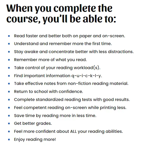 Online Courses for Speed Reading : Credits: REV IT UP Reading