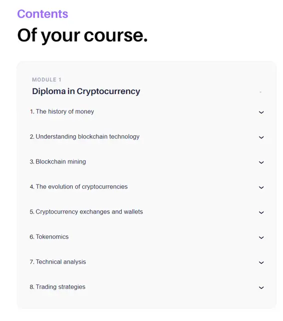 Online Courses for Cryptocurrency : Credits: upskillist