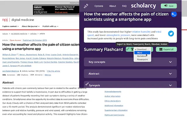 Credits: Scholarcy, Essential Software for Researchers,